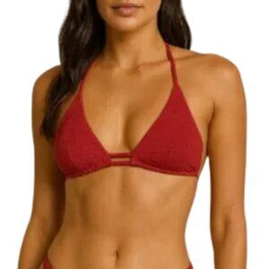 NWT WET Swimwear Textured Bikini Top in Rust Sz. S